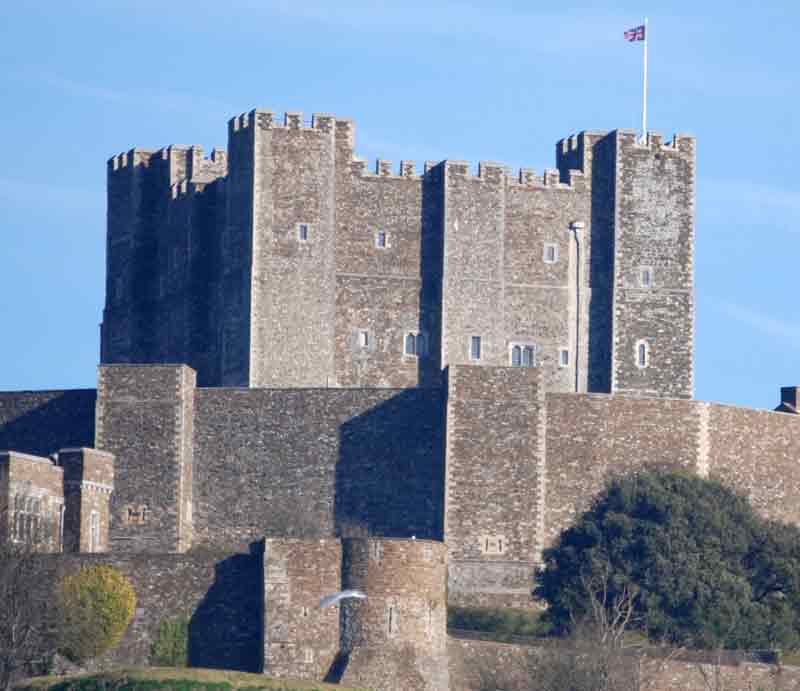 The central tower and outer walls.