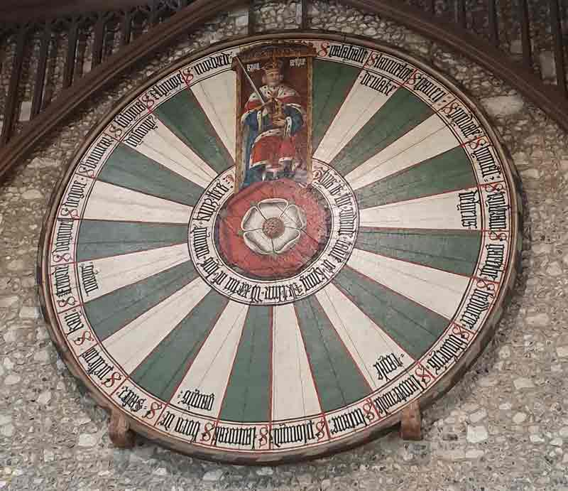 King Arthur's Round Table mounted on the wall.